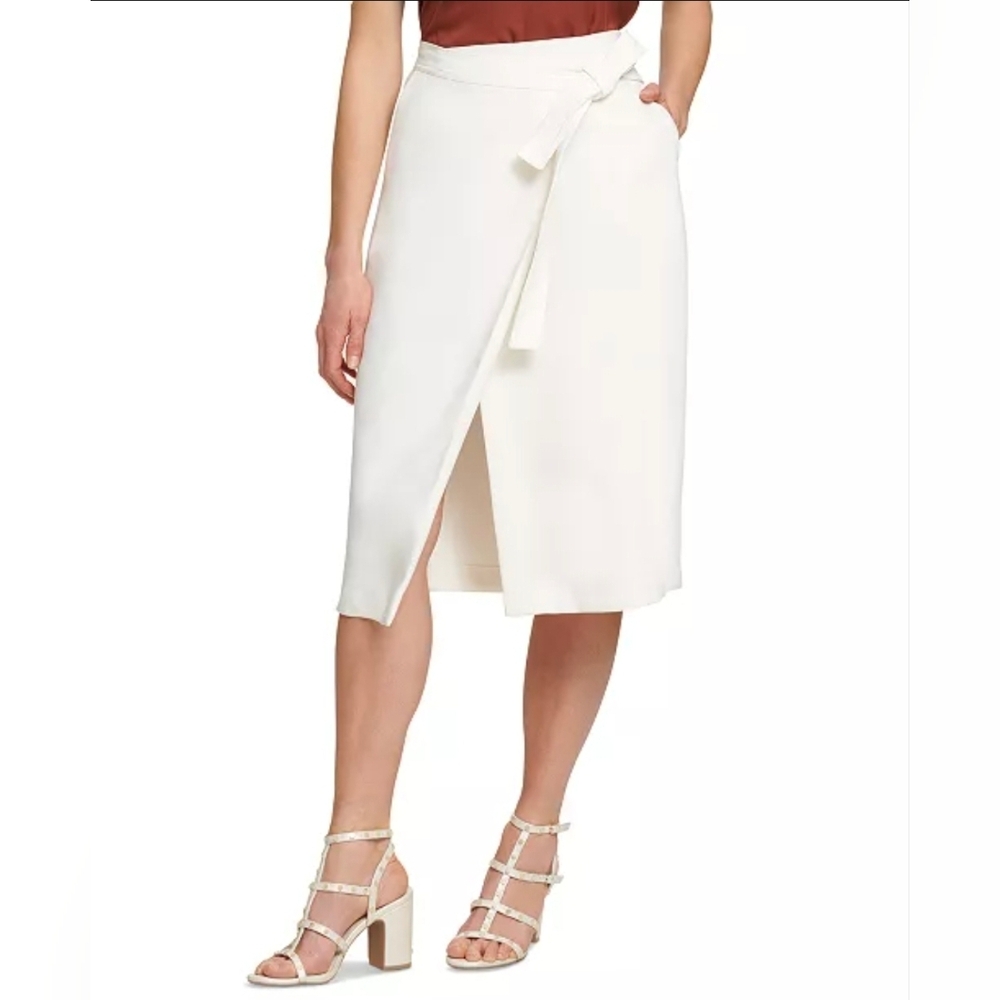 DKNY 
Faux-Wrap Skirt